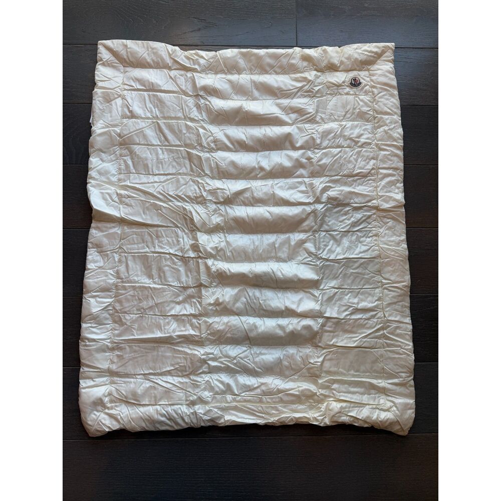 Moncler Logo Down-Filled Baby Blanket with Pouch